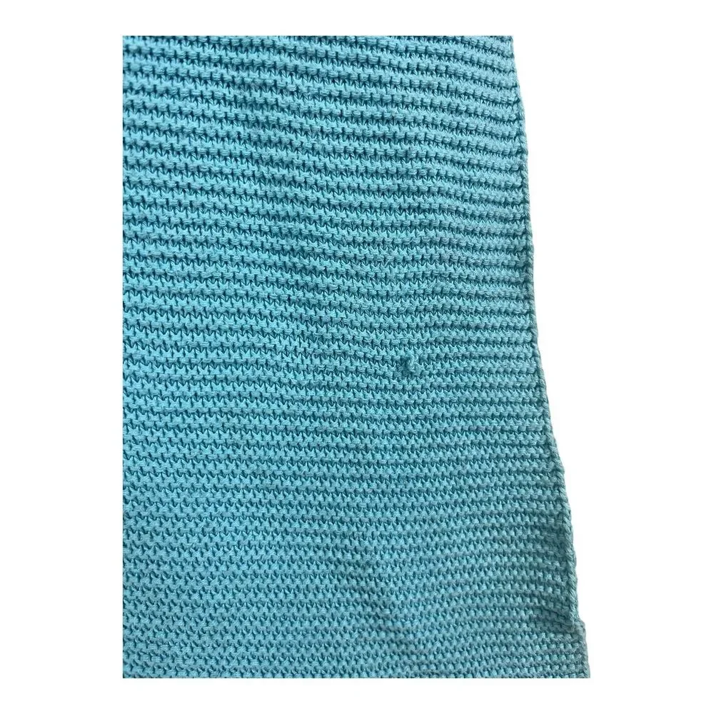 Blue Knit Sailboat Baby Blanket Cotton